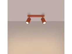 Lámpara de techo Gloow minimalista de aluminio - 2 fuentes luminosas 4000K - L.30 x A.16,5 cm - ocre rojo