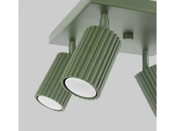 Lámpara de techo Gloow minimalista de aluminio - 4 fuentes luminosas 4000K - L.25 x A.16,5 cm - verde oliva