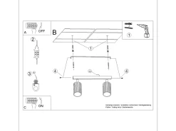 Lámpara de techo Gloow minimalista de aluminio - 2 fuentes luminosas 4000K - L.30 x A.16,5 cm - blanco