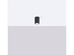 Lámpara de techo Gloow minimalista de aluminio - 1 fuentes luminosas 3000K - L.6,5 x A.10 cm - negro