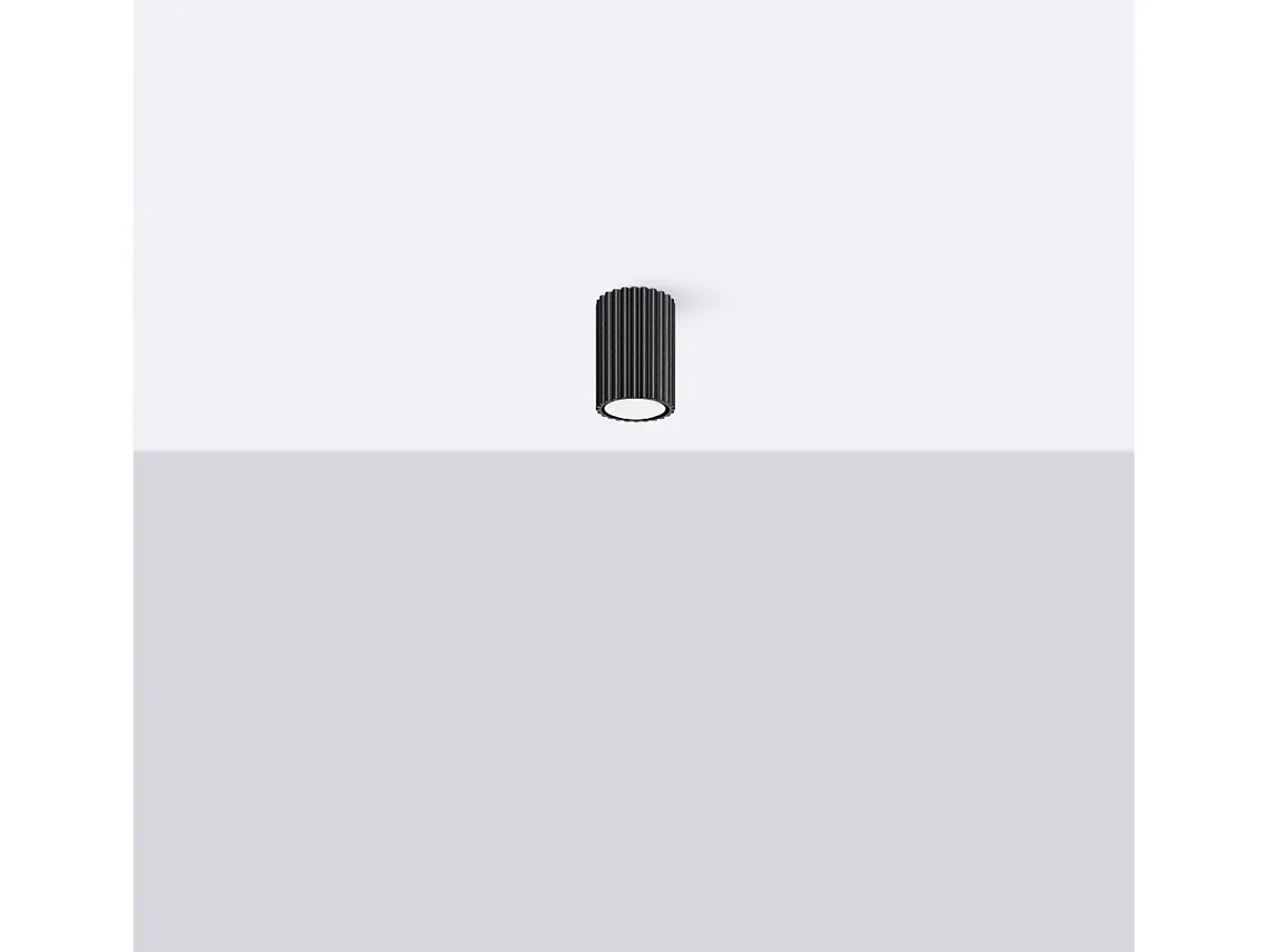 Lámpara de techo Gloow minimalista de aluminio - 1 fuentes luminosas 3000K - L.6,5 x A.10 cm - negro