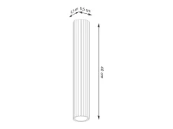 Lámpara de techo Gloow minimalista de aluminio - 1 fuentes luminosas 4000K - L.6,5 x A.40 cm - dorado