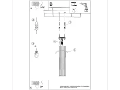 Lámpara de techo Gloow minimalista de aluminio - 1 fuentes luminosas 4000K - L.6,5 x A.40 cm - dorado