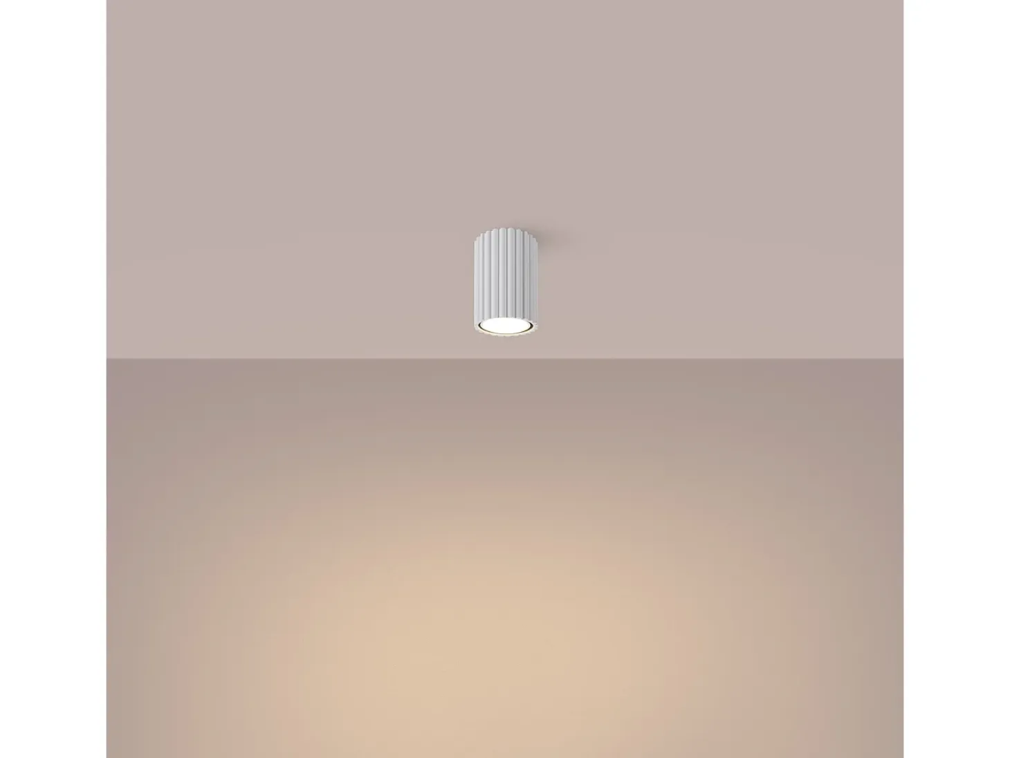 Lámpara de techo Gloow minimalista de aluminio - 1 fuentes luminosas 4000K - L.6,5 x A.10 cm - blanco