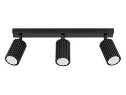 Lámpara de techo Gloow minimalista de aluminio - 3 fuentes luminosas 4000K - L.45 x A.16,5 cm - negro