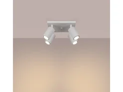 Lámpara de techo Gloow minimalista de aluminio - 4 fuentes luminosas 4000K - L.25 x A.16,5 cm - blanco