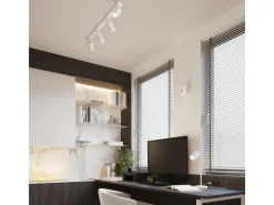 Lámpara de techo Gloow minimalista de aluminio - 4 fuentes luminosas 4000K - L.81 x A.16,5 cm - blanco