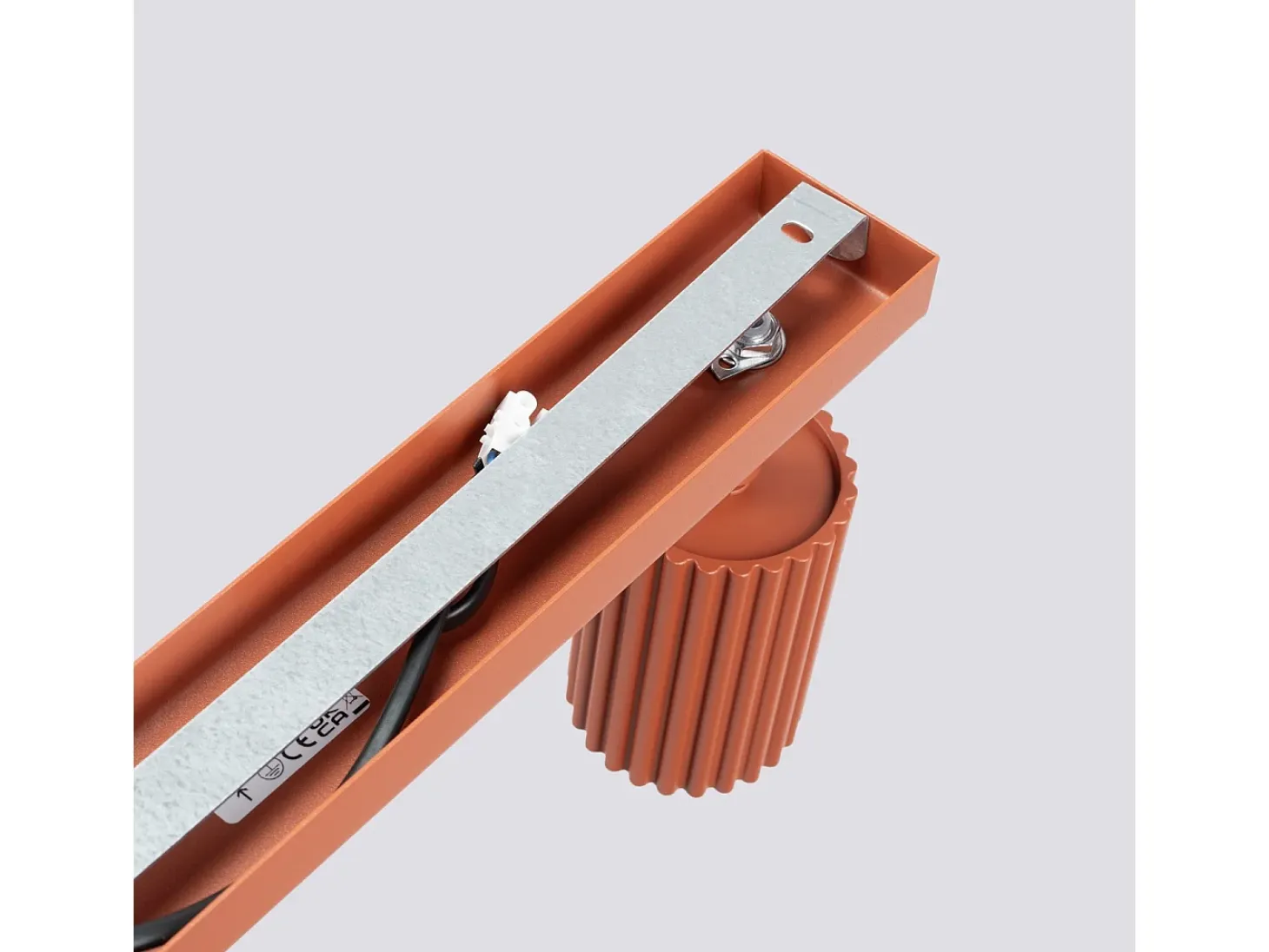 Lámpara de techo Gloow minimalista de aluminio - 6 fuentes luminosas 3000K - L.117 x A.16,5 cm - ocre rojo