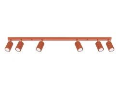 Lámpara de techo Gloow minimalista de aluminio - 6 fuentes luminosas 3000K - L.117 x A.16,5 cm - ocre rojo