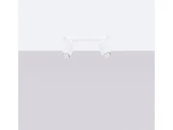 Lámpara de techo Gloow minimalista de aluminio - 2 fuentes luminosas 3000K - L.30 x A.16,5 cm - blanco