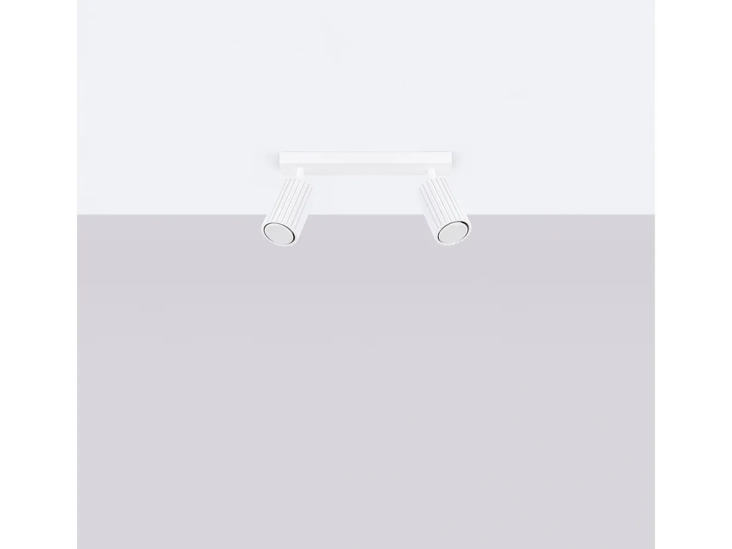 Lámpara de techo Gloow minimalista de aluminio - 2 fuentes luminosas 3000K - L.30 x A.16,5 cm - blanco
