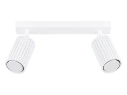 Lámpara de techo Gloow minimalista de aluminio - 2 fuentes luminosas 3000K - L.30 x A.16,5 cm - blanco