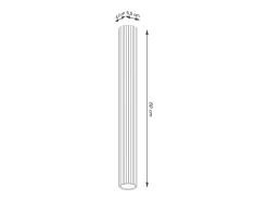 Lámpara de techo Gloow minimalista de aluminio - 1 fuentes luminosas 4000K - L.6,5 x A.60 cm - negro