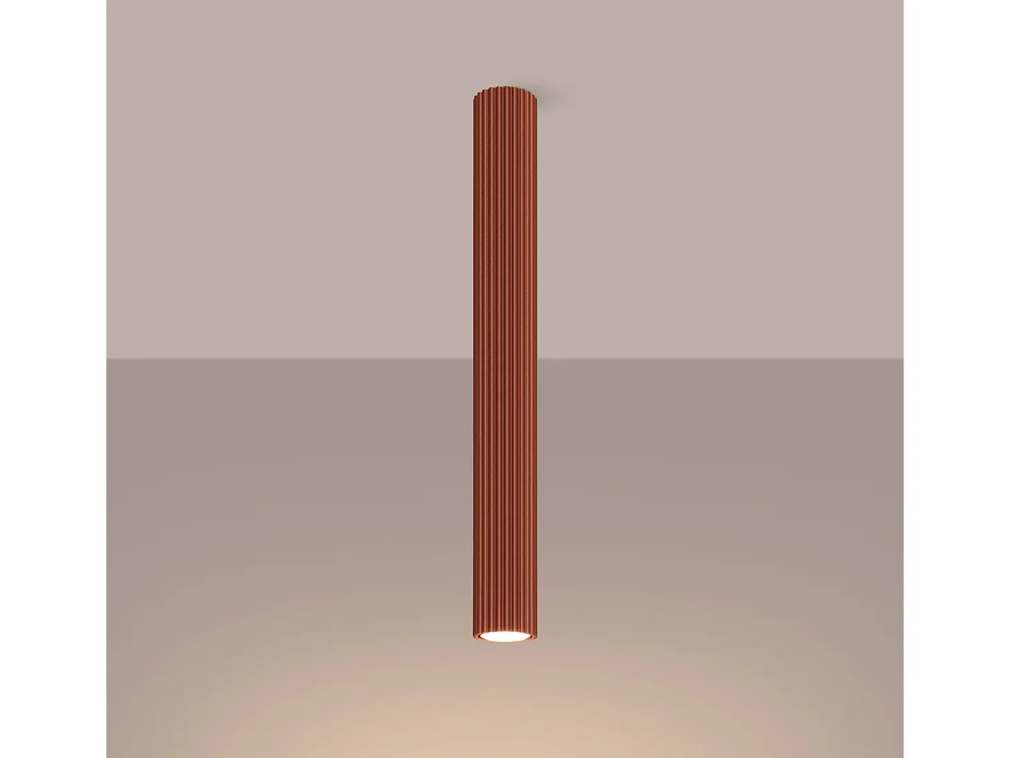 Lámpara de techo Gloow minimalista de aluminio - 1 fuentes luminosas 4000K - L.6,5 x A.60 cm - ocre rojo