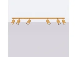 Lámpara de techo Gloow minimalista de aluminio - 6 fuentes luminosas 3000K - L.117 x A.16,5 cm - dorado