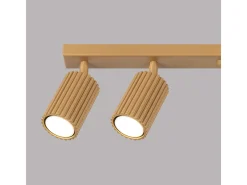 Lámpara de techo Gloow minimalista de aluminio - 6 fuentes luminosas 3000K - L.117 x A.16,5 cm - dorado