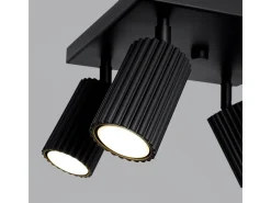 Lámpara de techo Gloow minimalista de aluminio - 4 fuentes luminosas 3000K - L.25 x A.16,5 cm - negro