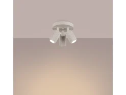 Lámpara de techo Gloow minimalista de aluminio - 3 fuentes luminosas 4000K - L.19,5 x A.18 cm - beige