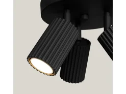 Lámpara de techo Gloow minimalista de aluminio - 3 fuentes luminosas 3000K - L.19,5 x A.18 cm - negro
