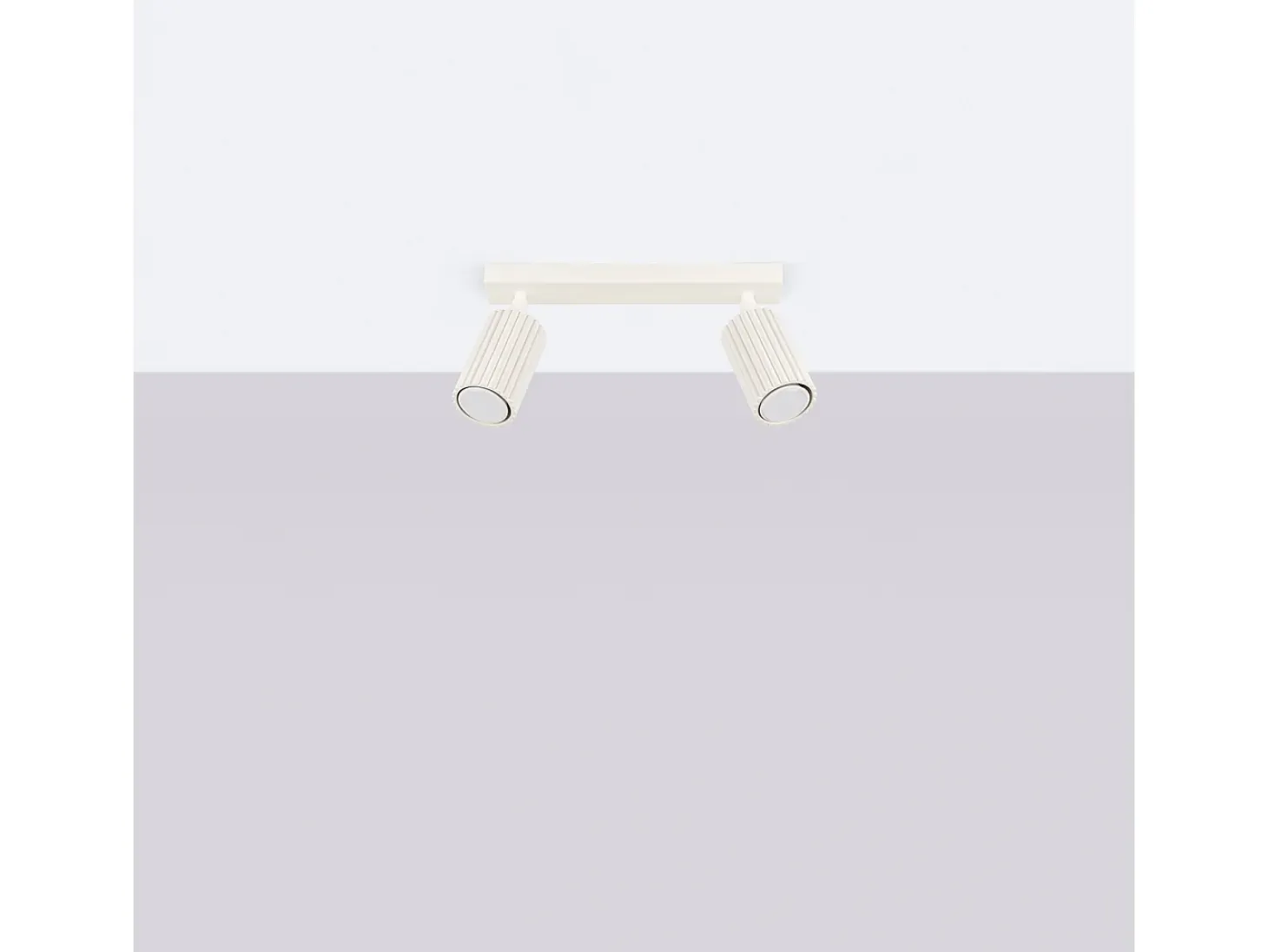 Lámpara de techo Gloow minimalista de aluminio - 2 fuentes luminosas 3000K - L.30 x A.16,5 cm - beige