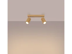 Lámpara de techo Gloow minimalista de aluminio - 2 fuentes luminosas 4000K - L.30 x A.16,5 cm - dorado