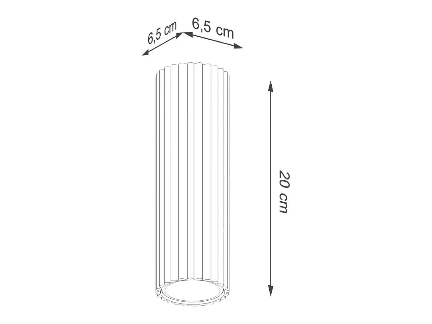 Lámpara de techo Gloow minimalista de aluminio - 1 fuentes luminosas 3000K - L.6,5 x A.20 cm - negro