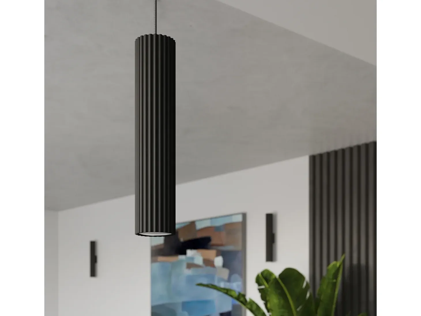 Lámpara de techo Gloow minimalista de aluminio - 1 fuentes luminosas 3000K - L.6,5 x A.20 cm - negro