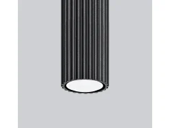 Lámpara de techo Gloow minimalista de aluminio - 1 fuentes luminosas 3000K - L.6,5 x A.20 cm - negro