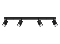 Lámpara de techo Gloow minimalista de aluminio - 4 fuentes luminosas 4000K - L.81 x A.16,5 cm - negro