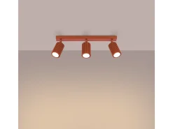 Lámpara de techo Gloow minimalista de aluminio - 3 fuentes luminosas 4000K - L.45 x A.16,5 cm - ocre rojo