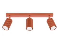 Lámpara de techo Gloow minimalista de aluminio - 3 fuentes luminosas 4000K - L.45 x A.16,5 cm - ocre rojo