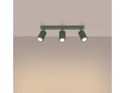 Lámpara de techo Gloow minimalista de aluminio - 3 fuentes luminosas 4000K - L.45 x A.16,5 cm - verde oliva
