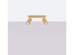Lámpara de techo Gloow minimalista de aluminio - 2 fuentes luminosas 3000K - L.30 x A.16,5 cm - dorado