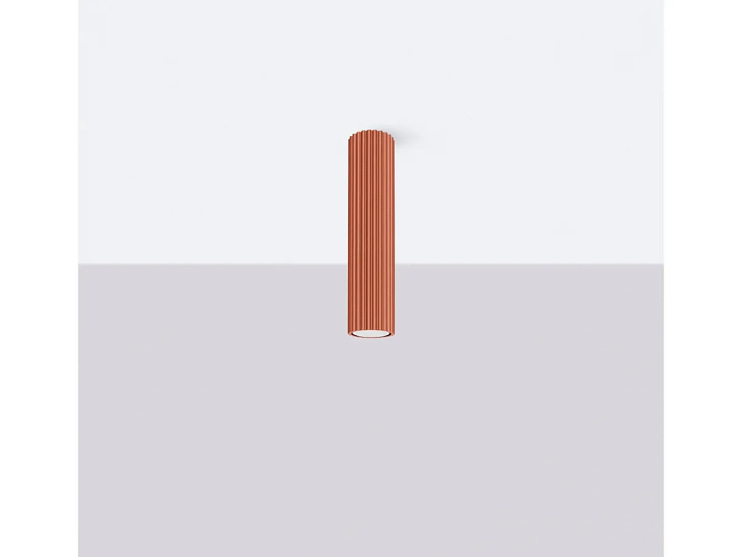 Lámpara de techo Gloow minimalista de aluminio - 1 fuentes luminosas 3000K - L.6,5 x A.30 cm - ocre rojo
