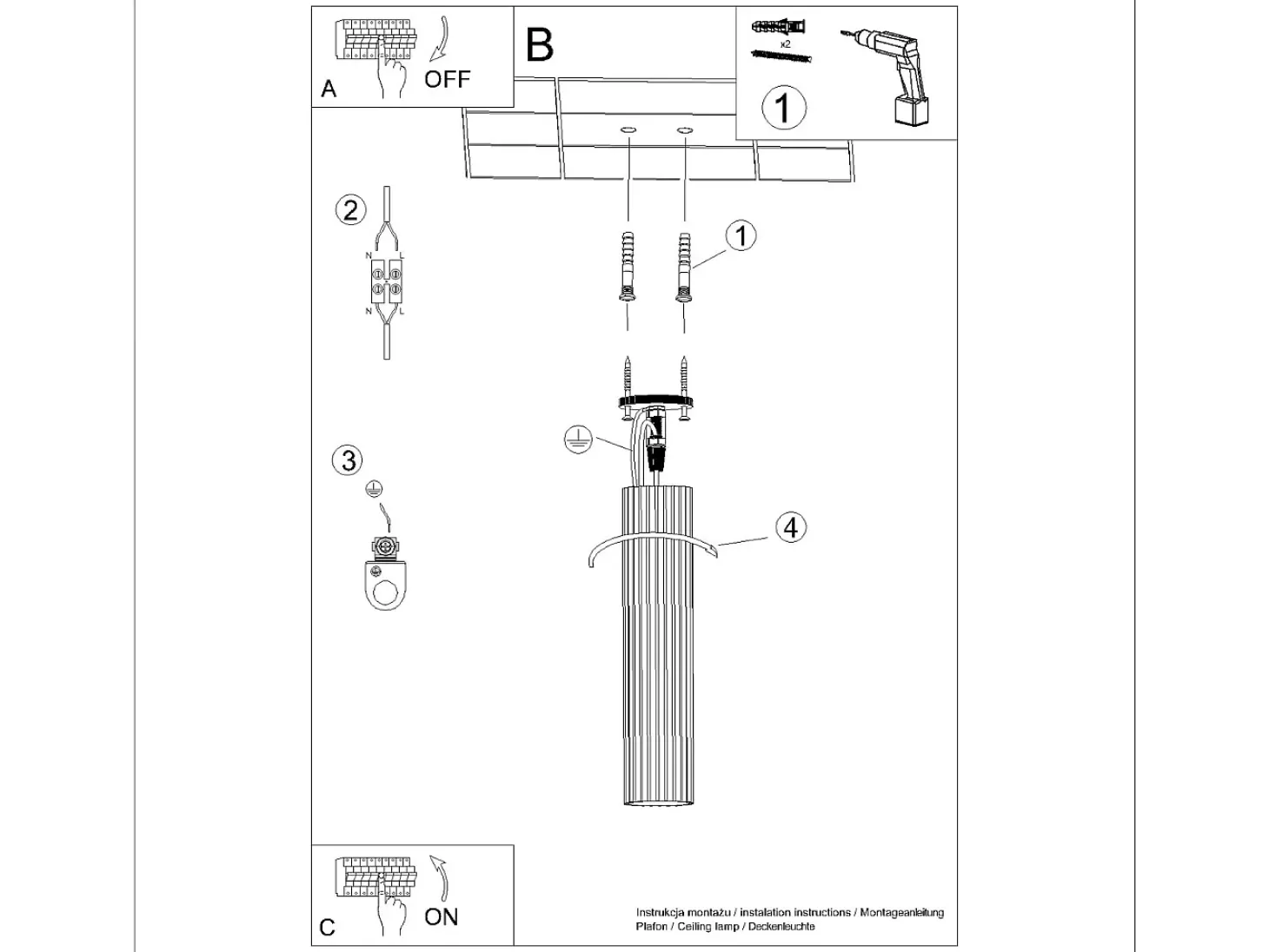 Lámpara de techo Gloow minimalista de aluminio - 1 fuentes luminosas 4000K - L.6,5 x A.40 cm - blanco