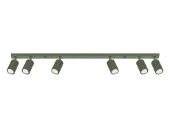 Lámpara de techo Gloow minimalista de aluminio - 6 fuentes luminosas 4000K - L.117 x A.16,5 cm - verde oliva
