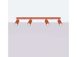 Lámpara de techo Gloow minimalista de aluminio - 4 fuentes luminosas 3000K - L.81 x A.16,5 cm - ocre rojo