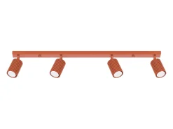 Lámpara de techo Gloow minimalista de aluminio - 4 fuentes luminosas 3000K - L.81 x A.16,5 cm - ocre rojo