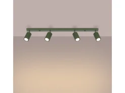Lámpara de techo Gloow minimalista de aluminio - 4 fuentes luminosas 4000K - L.81 x A.16,5 cm - verde oliva