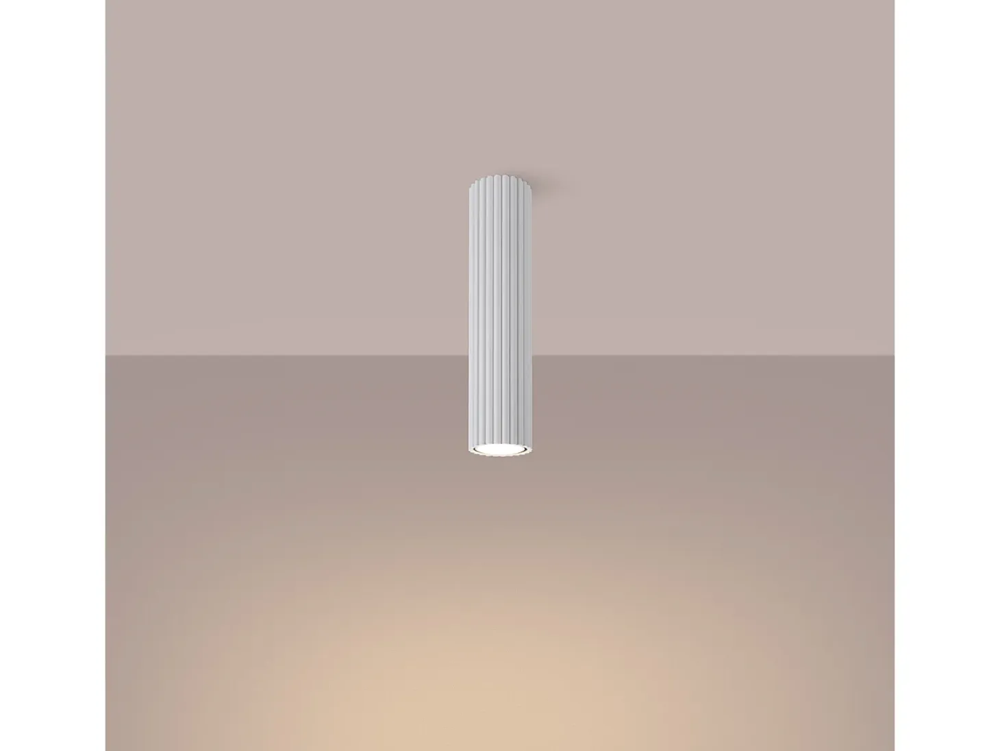 Lámpara de techo Gloow minimalista de aluminio - 1 fuentes luminosas 4000K - L.6,5 x A.30 cm - blanco