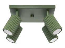Lámpara de techo Gloow minimalista de aluminio - 4 fuentes luminosas 3000K - L.25 x A.16,5 cm - verde oliva