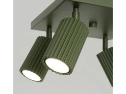 Lámpara de techo Gloow minimalista de aluminio - 4 fuentes luminosas 3000K - L.25 x A.16,5 cm - verde oliva