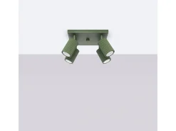 Lámpara de techo Gloow minimalista de aluminio - 4 fuentes luminosas 3000K - L.25 x A.16,5 cm - verde oliva