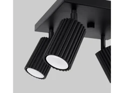 Lámpara de techo Gloow minimalista de aluminio - 4 fuentes luminosas 4000K - L.25 x A.16,5 cm - negro