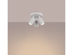Lámpara de techo Gloow minimalista de aluminio - 3 fuentes luminosas 4000K - L.19,5 x A.18 cm - blanco