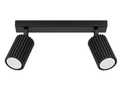 Lámpara de techo Gloow minimalista de aluminio - 2 fuentes luminosas 3000K - L.30 x A.16,5 cm - negro