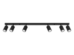 Lámpara de techo Gloow minimalista de aluminio - 6 fuentes luminosas 4000K - L.117 x A.16,5 cm - negro