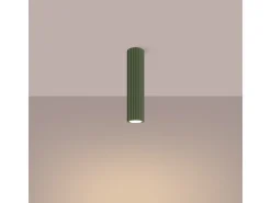 Lámpara de techo Gloow minimalista de aluminio - 1 fuentes luminosas 4000K - L.6,5 x A.30 cm - verde oliva