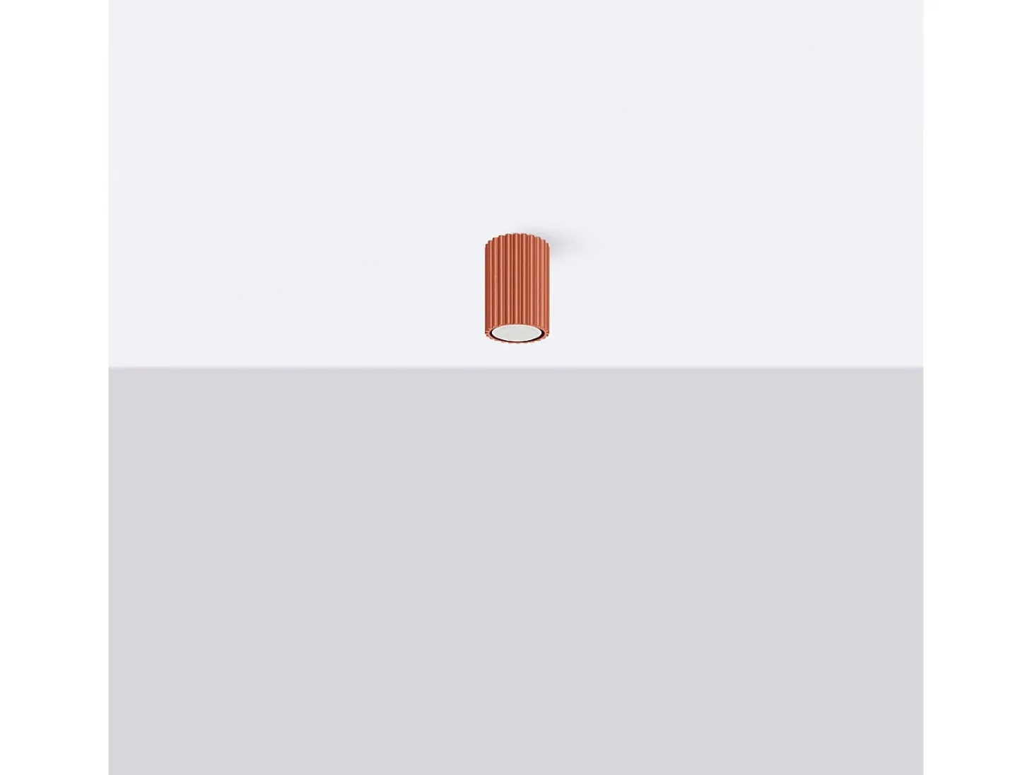 Lámpara de techo Gloow minimalista de aluminio - 1 fuentes luminosas 3000K - L.6,5 x A.10 cm - ocre rojo
