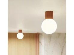 Lámpara De Techo Halo Moderno De Aluminio/Vidrio - 1 Fuentes Luminosas - L.12 X A.21 Cm - Moca